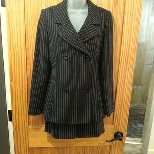 Dolce & Gabbana Black and White Pinstripe Skirt Set